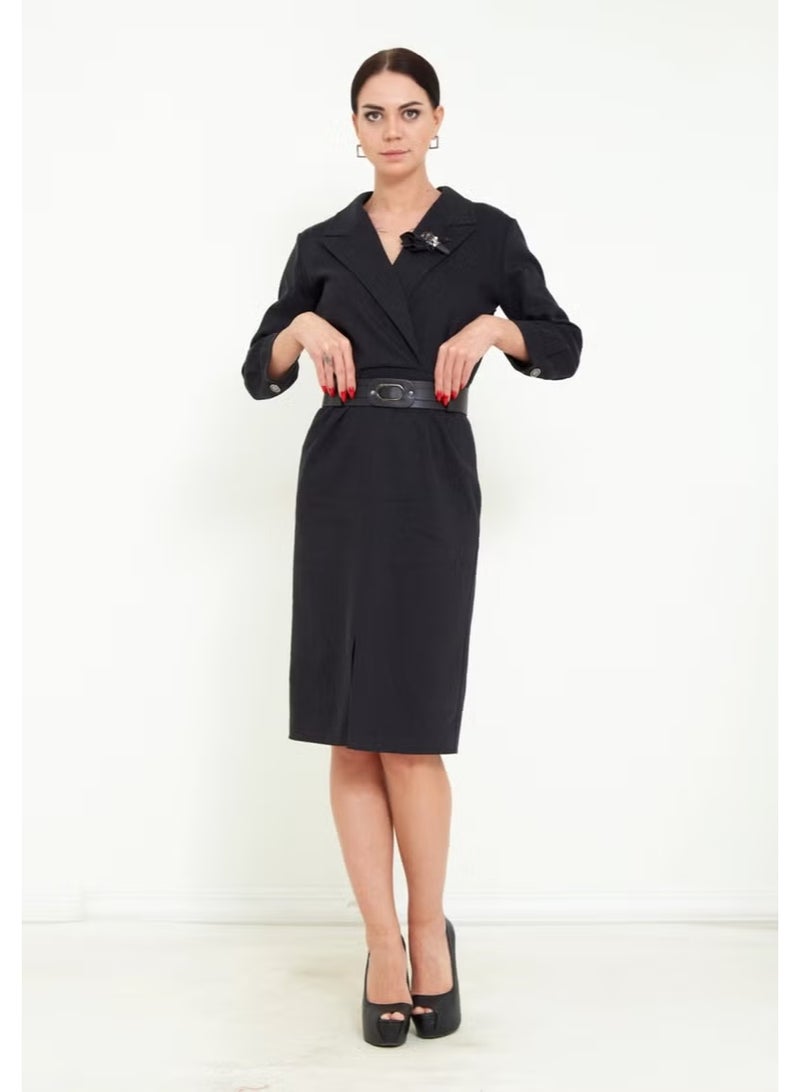 Modatalika Belted Blazer Dress - Image 1